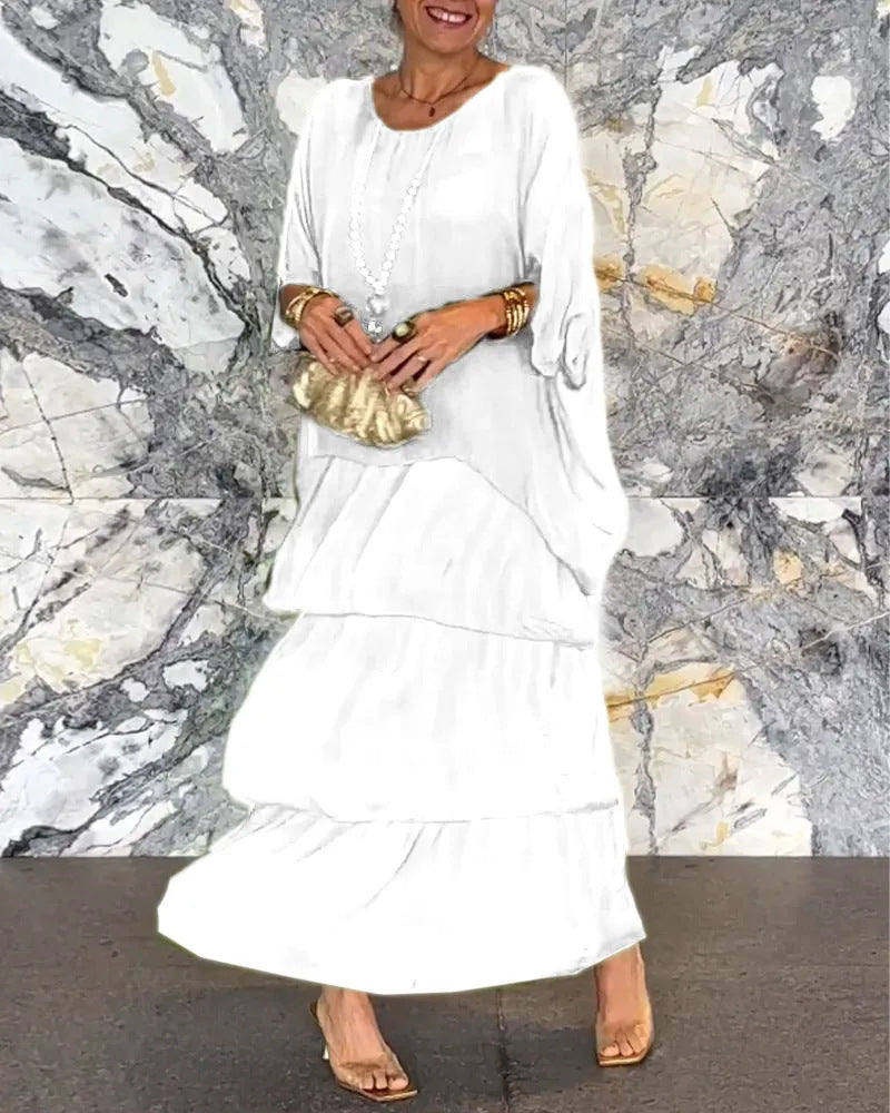 Kvinnors Casual Klänning Elegant Design Mjuk Tygblandning