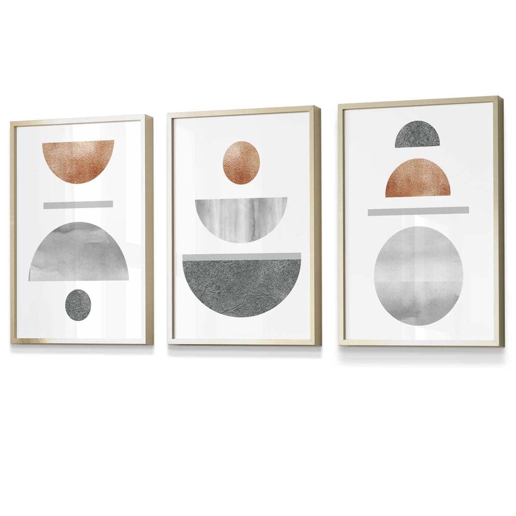 Abstrakt Geometrisk Väggkonst Set för Heminredning 1