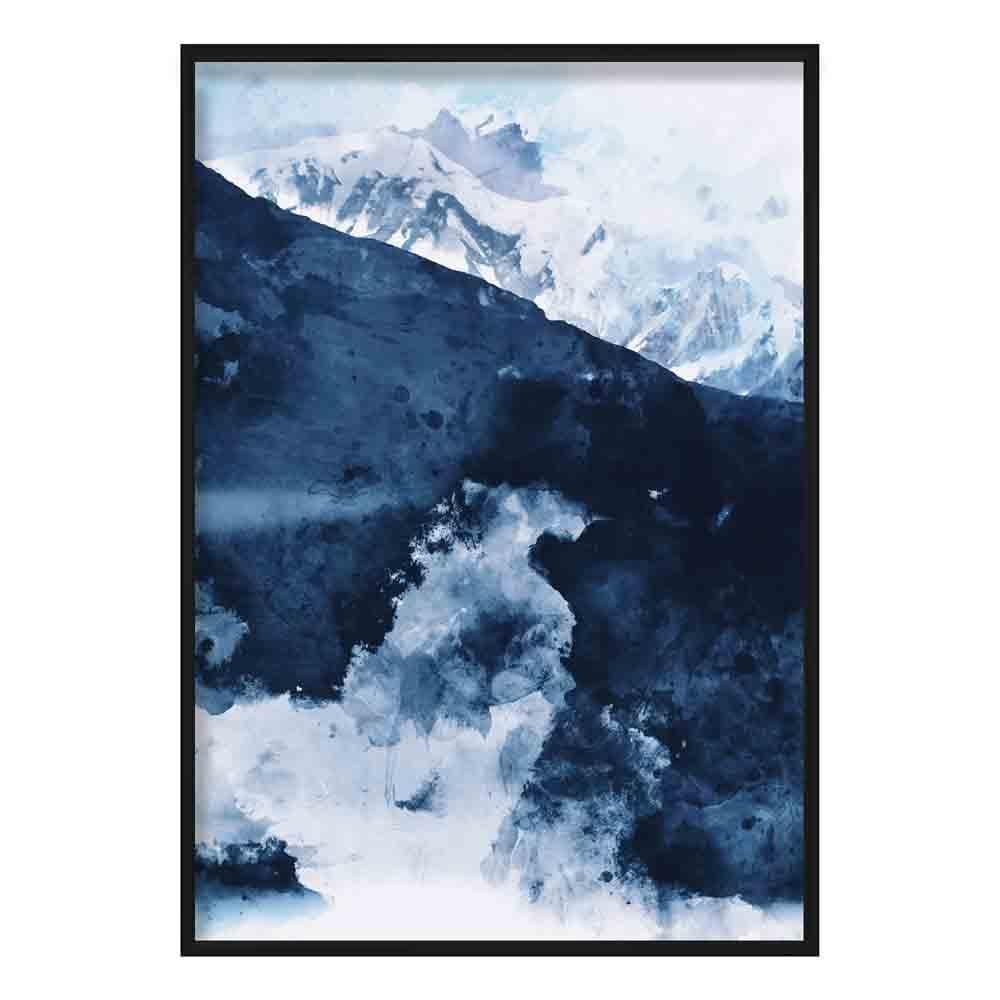 Abstrakt Konsttryck med Blå Bergsdesign 0