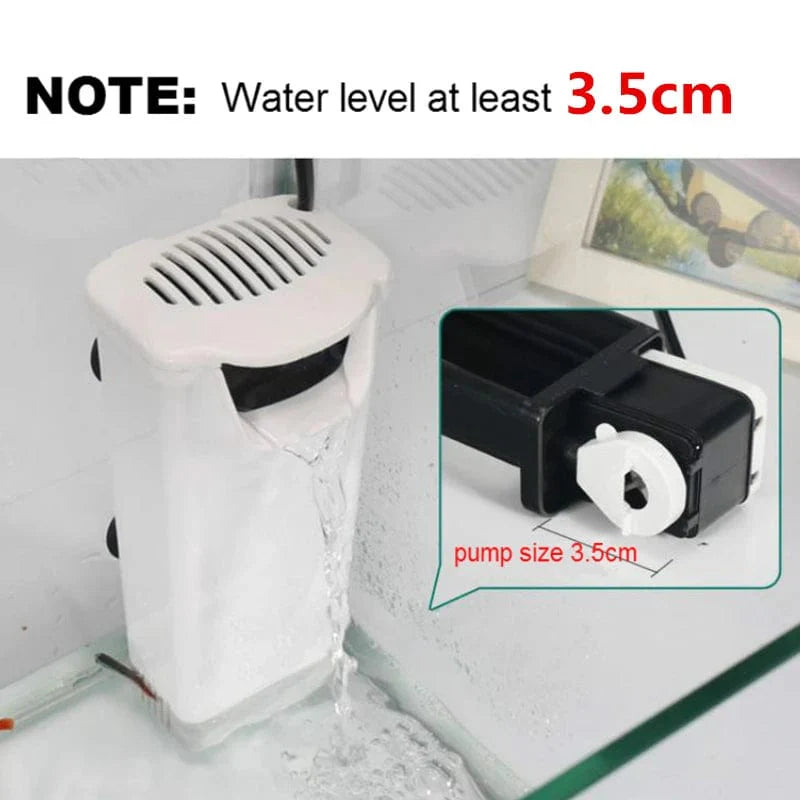 Akvariefilter För Låg Vattennivå 200L/H Kompakt Design 4