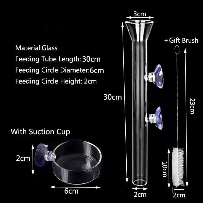 Akvarium Matarrör Transparent Design För Räkor Och Små Fiskar 7