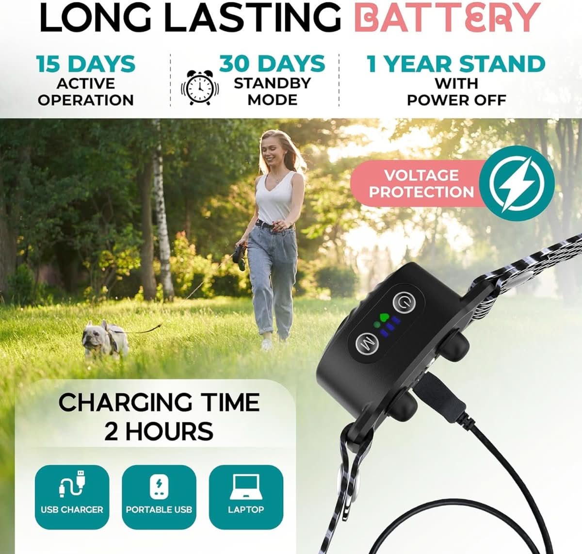 Anti-Bark Halsband för Små Hundar med Ljud och Vibration 3