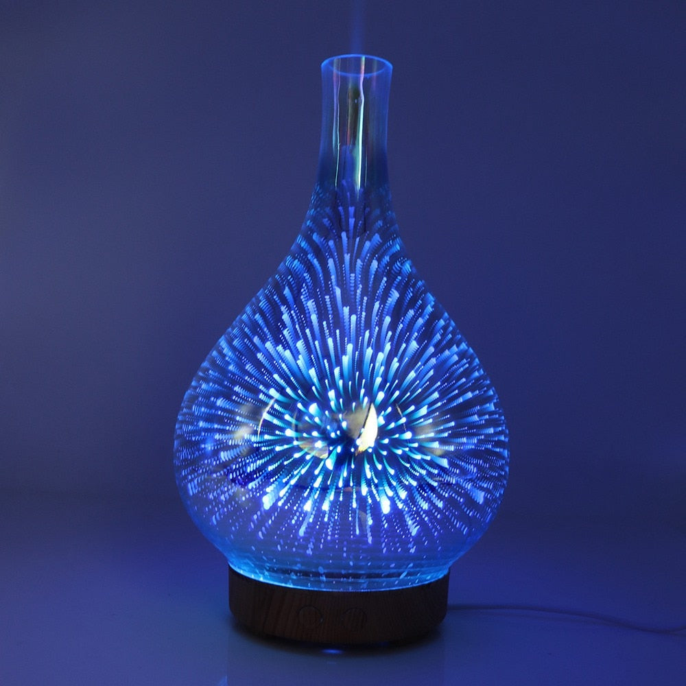 Aromaburst Aromdiffusor i 3D-glas med LED-färgskiftning 3