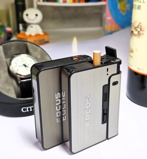 Automatiskt Cigarettfodral med Tändare 3