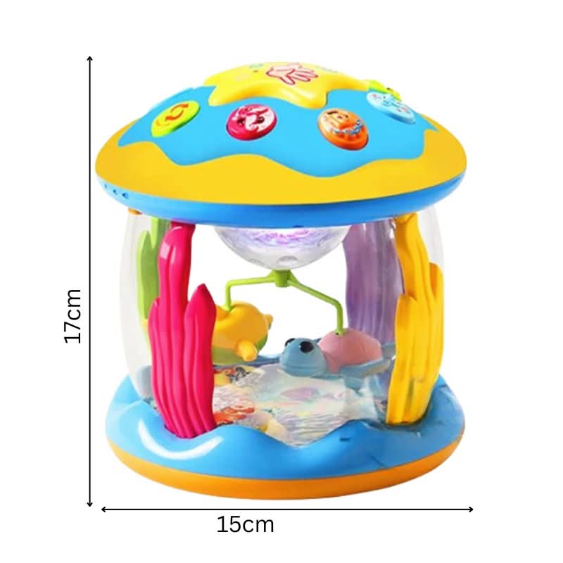 Babyleksaker Trumma med Ljus och Ljud för Spädbarn Stimulerande Interaktiv Lek 3