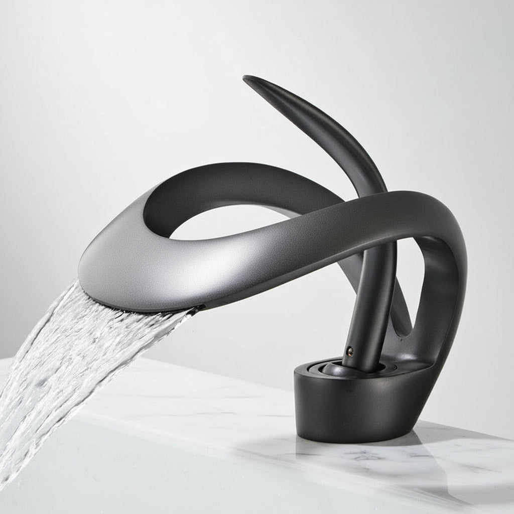 Badrumsblandare med Vattenfallspip och Modern Design 0