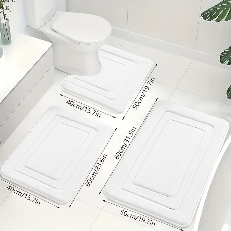 Badrumsmatta Set i 3 Delar med Memory Foam 11
