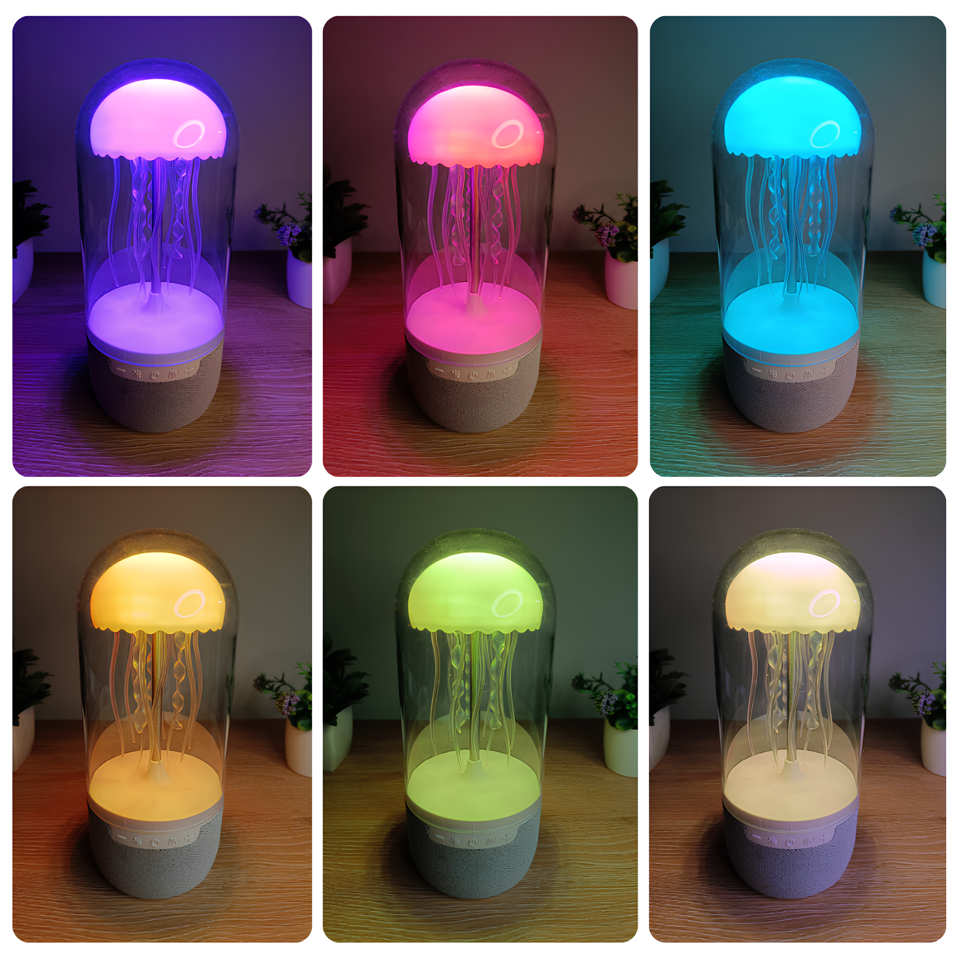 Bärbar Bluetooth Högtalare Jellyfish Med Neonljus För Fest Atmosfär 5