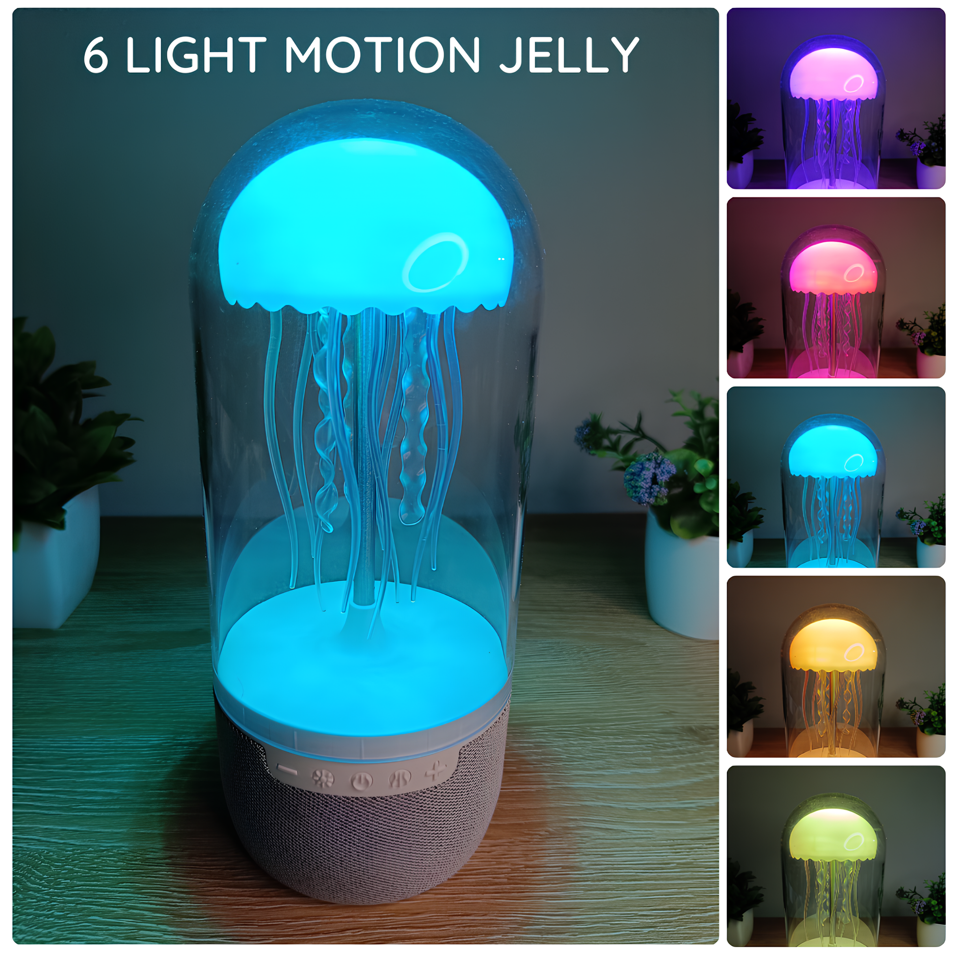 Bärbar Bluetooth Högtalare Jellyfish Med Neonljus För Fest Atmosfär 6
