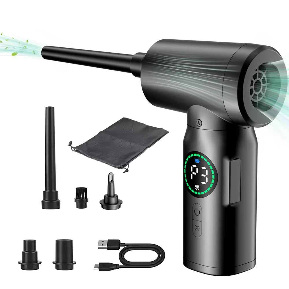 Bärbar Dammsugare och Fläkt med LED-ljus Kompakt Design 0