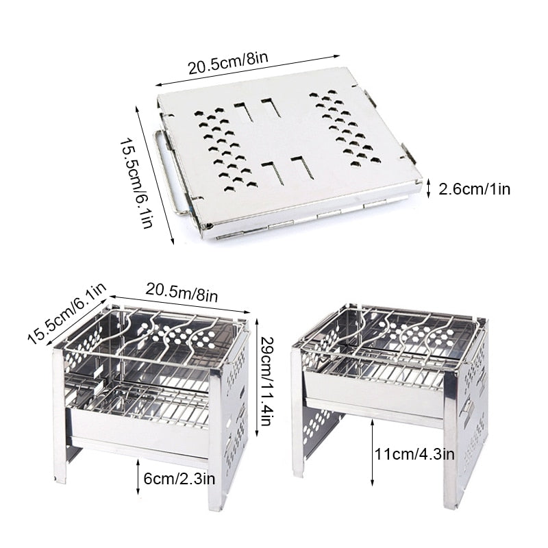 Bärbar Grill För Camping Och Bakgård, Portabel Grill Med Modern Design 1