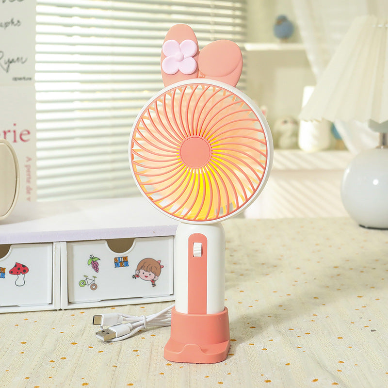 Bärbar Handfläkt med USB och LED-lampa 0
