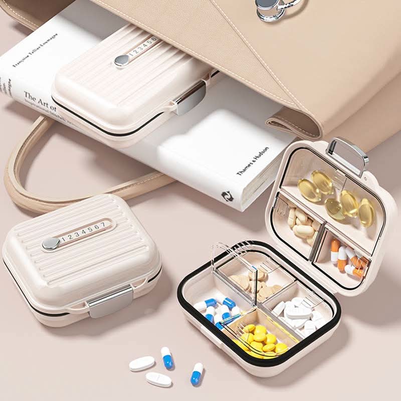 Bärbar Pillerlåda Med 7 Fack För Säker Medicinhantering 7