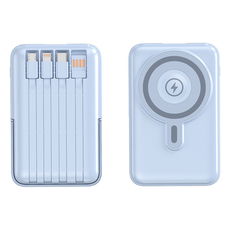 Bärbar Powerbank Med MagSafe-Funktion Och Integrerade Kablar 3