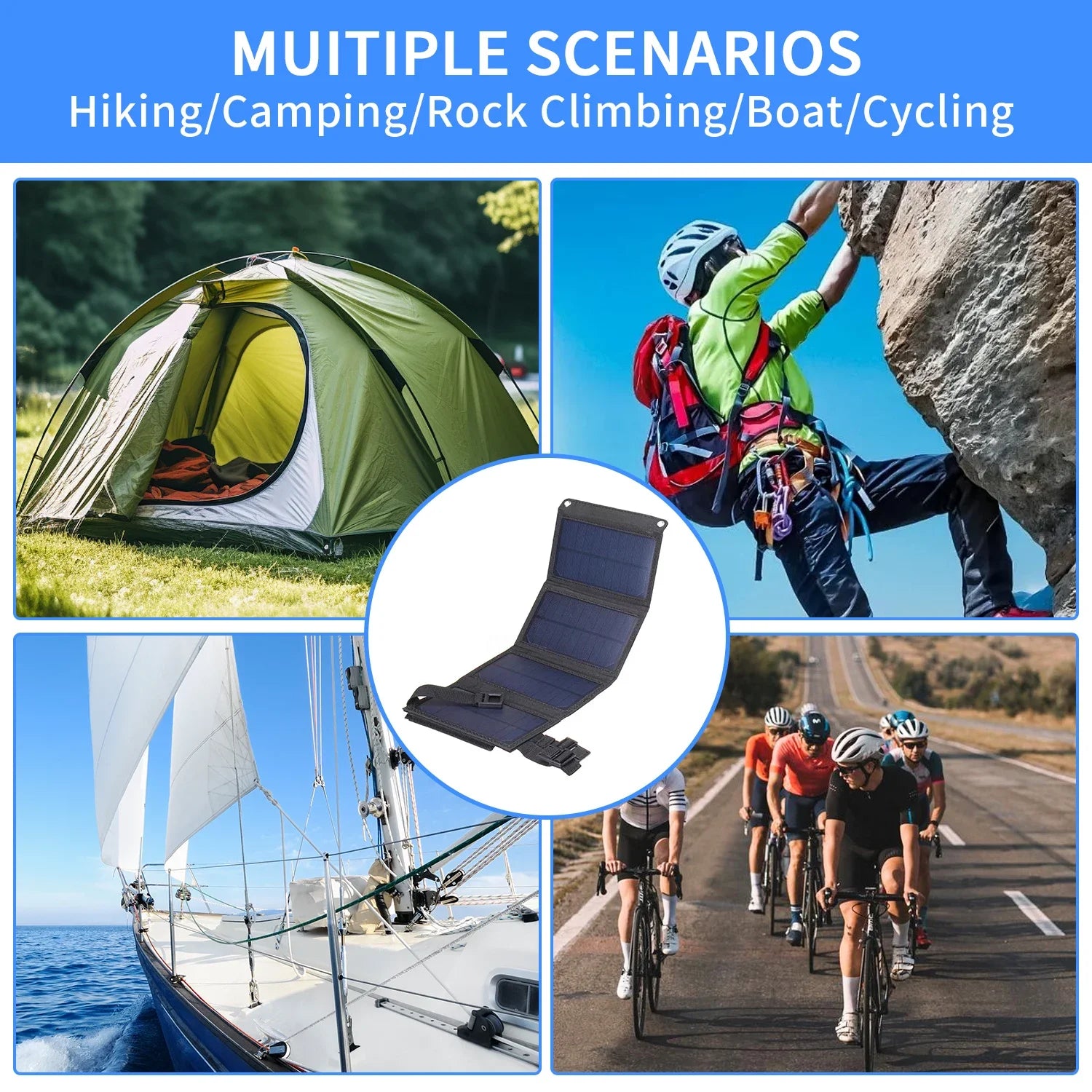 Bärbar Solpanel 60W Vikbar 1