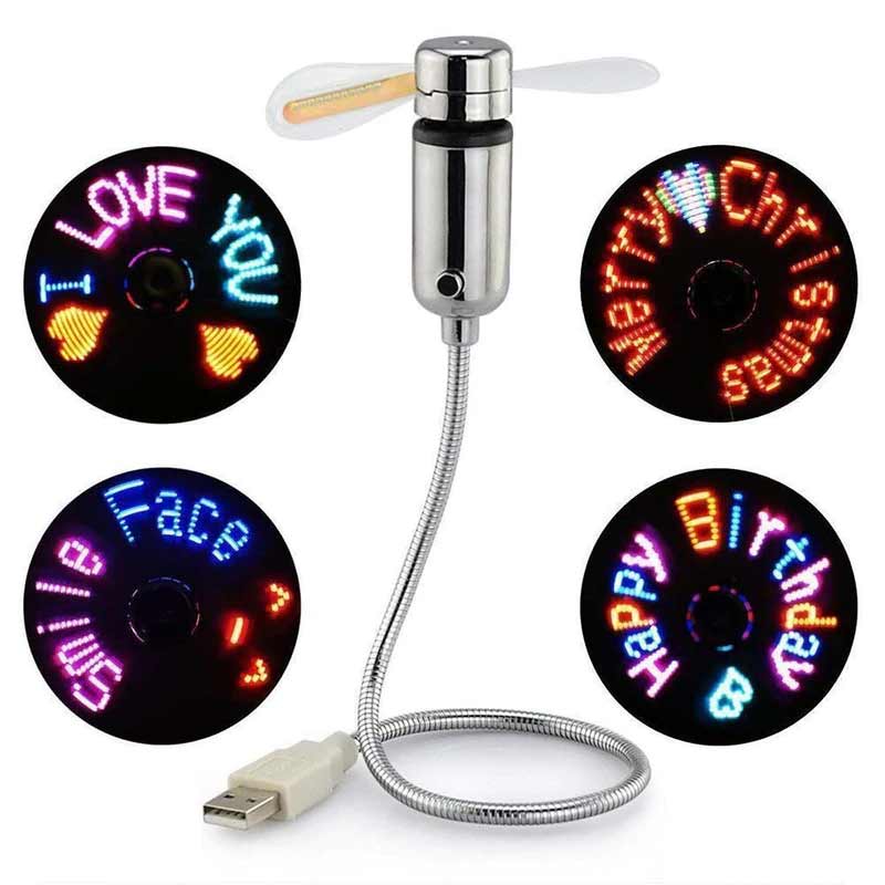 Bärbar USB-fläkt med Programmerbar LED-display 3