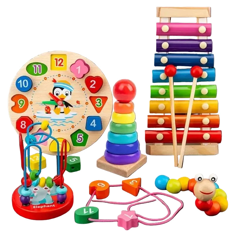 Barnens 5-i-1 Montessori Leksak för Kreativt Lärande 0