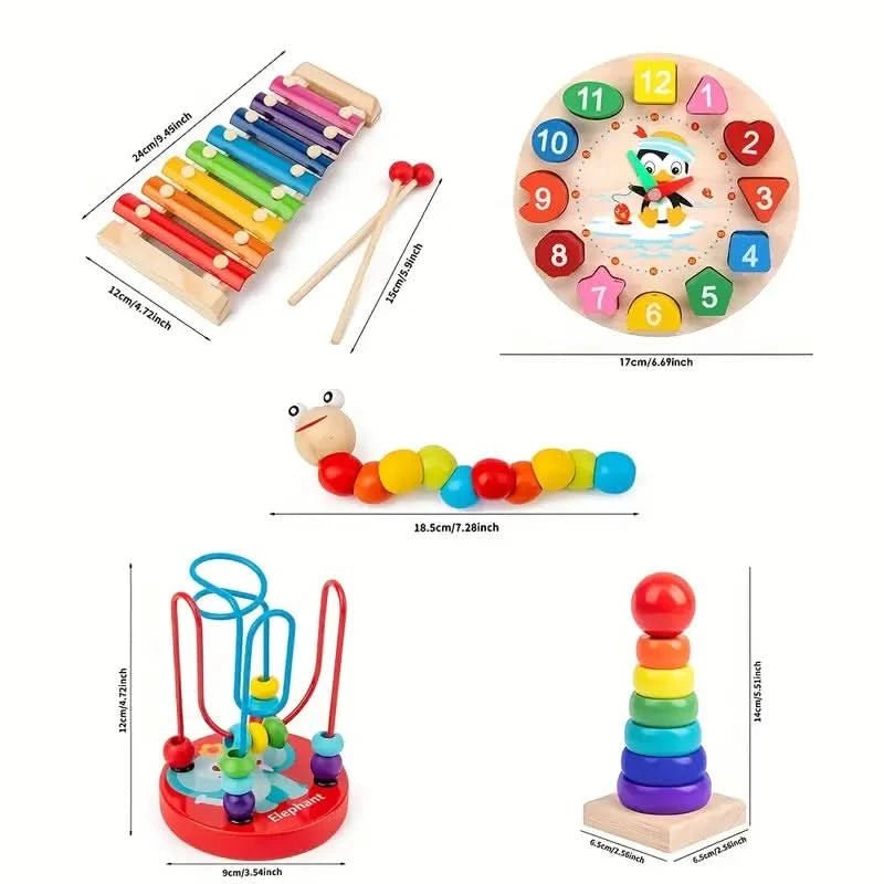 Barnens 5-i-1 Montessori Leksak för Kreativt Lärande 5