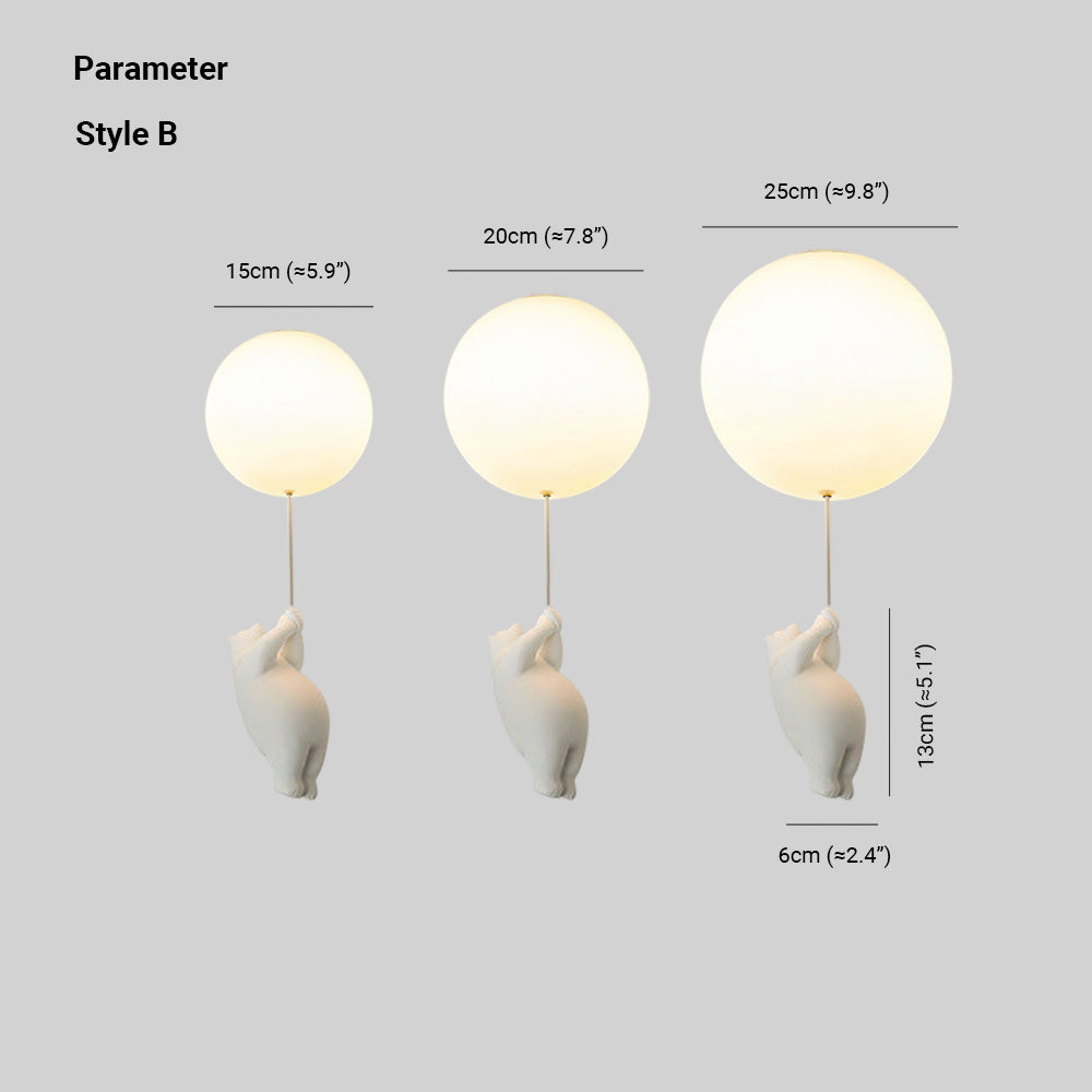 Barnlampa Björn och Ballong för Barnrum - Lekfull Taklampa med LED Belysning 5