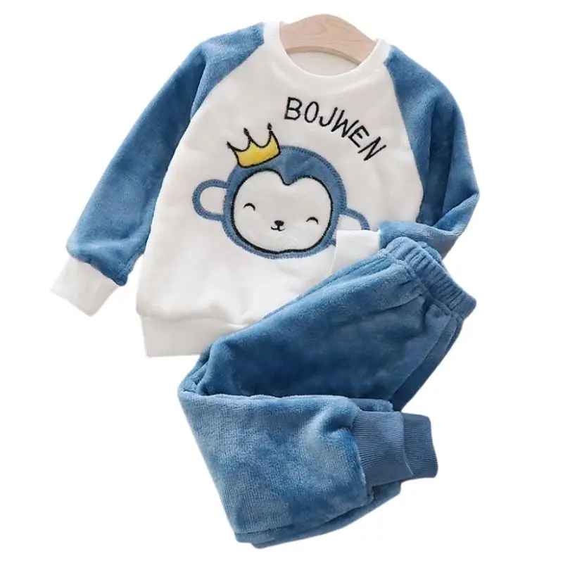 Barns Fleece Pyjamas Set för Vintermys 2