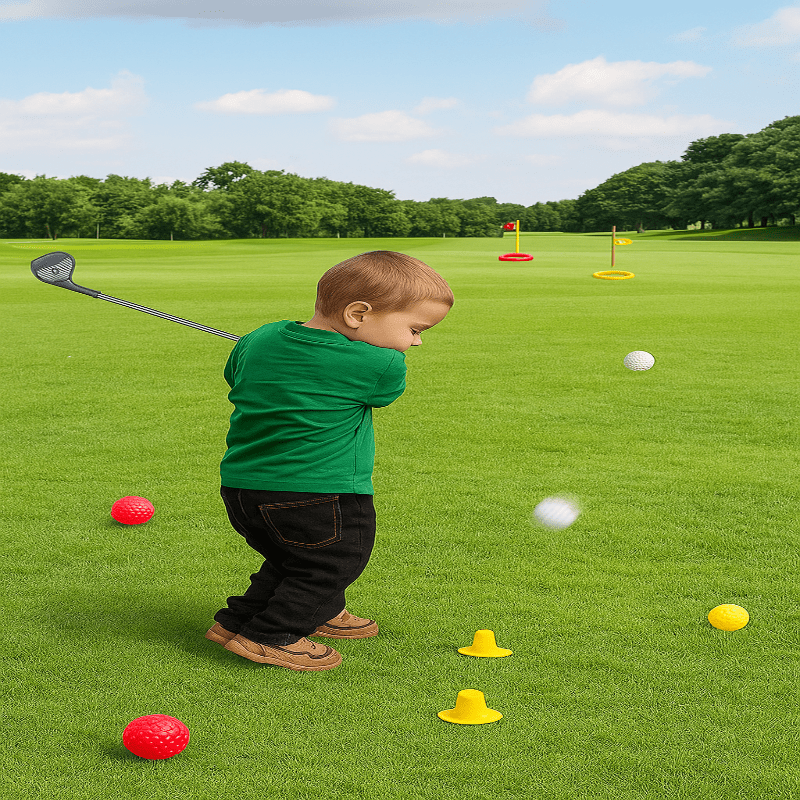 Barns Justerbara Golfset Teleskopklubbor för Utomhuslek 1