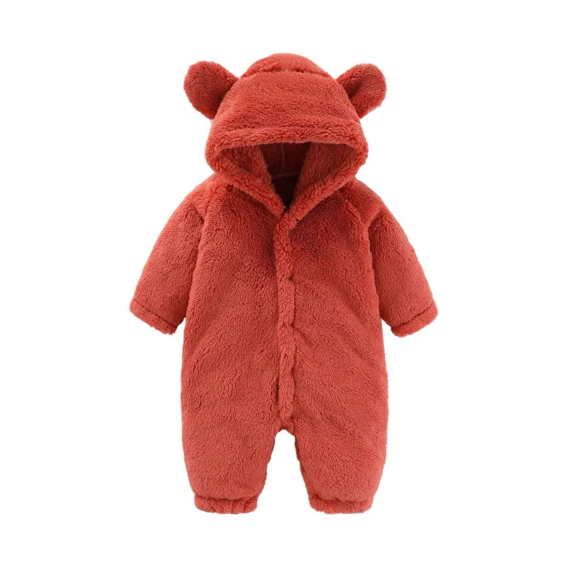 Barns Teddy Jumpsuit med Öron 0