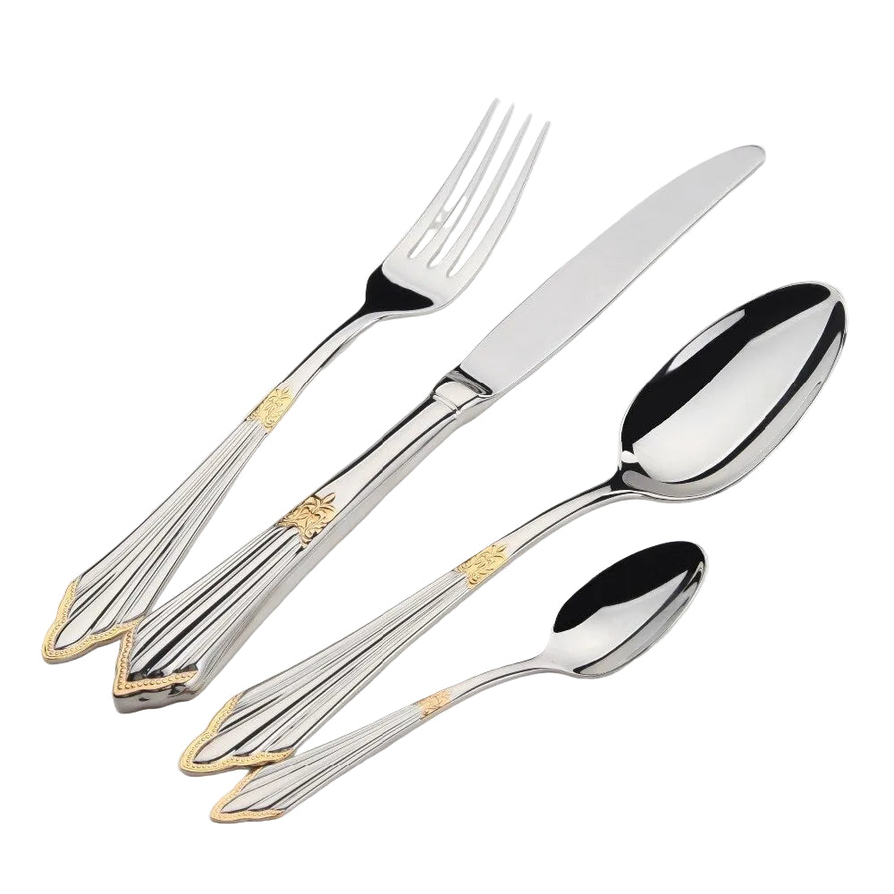 Bestickset 24 Delar Med Unikt Mönster För Vardags- Och Festmåltider 0