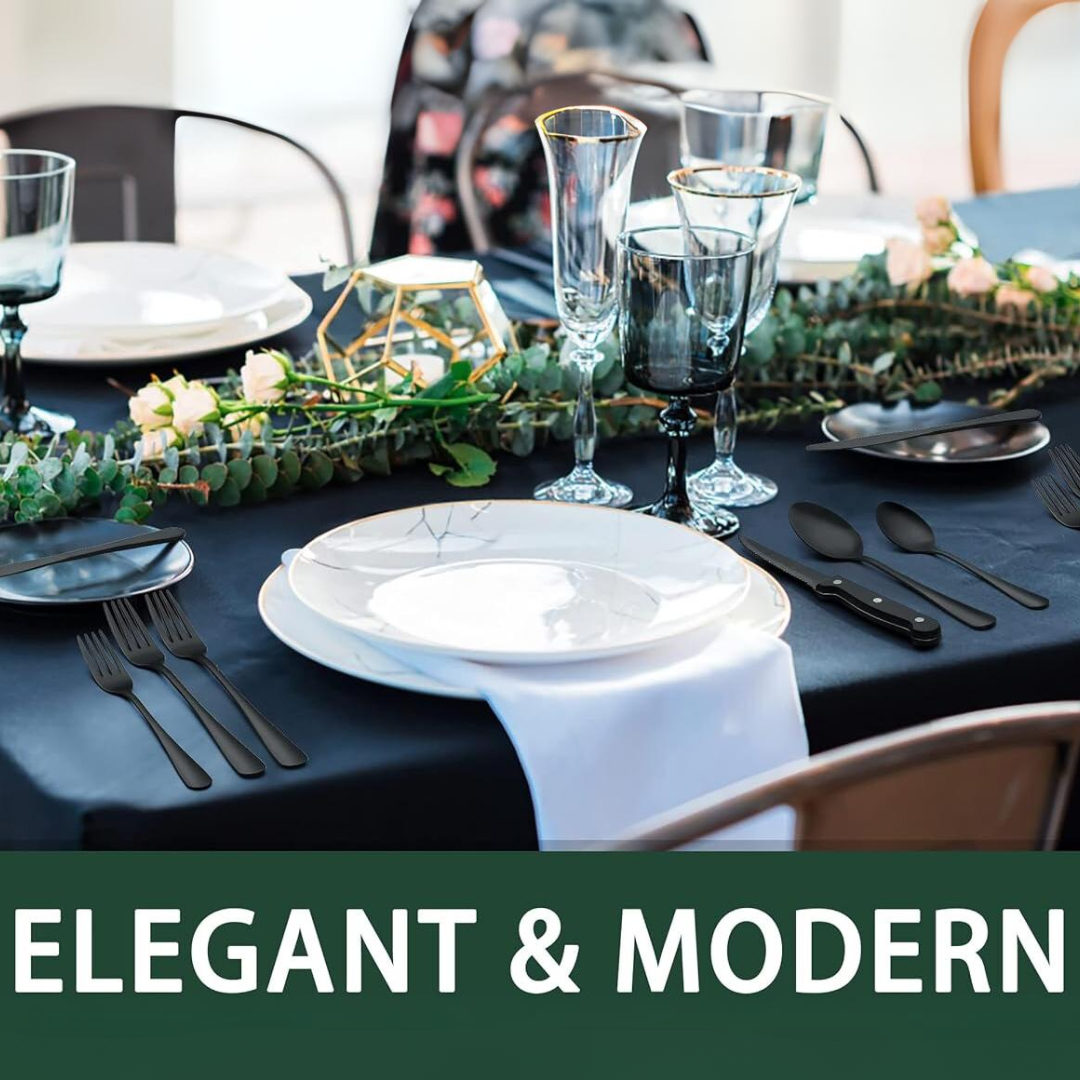 Bestickset för 4 Personer Modern Svart Design 2