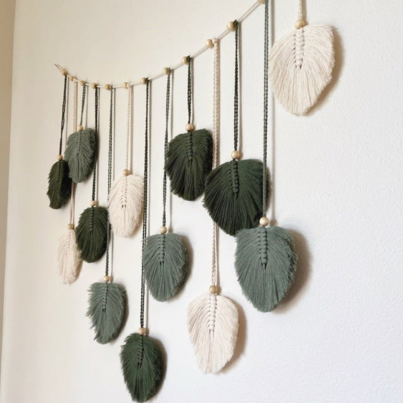 Boho Macrame Leaves Garland för Heminredning 4