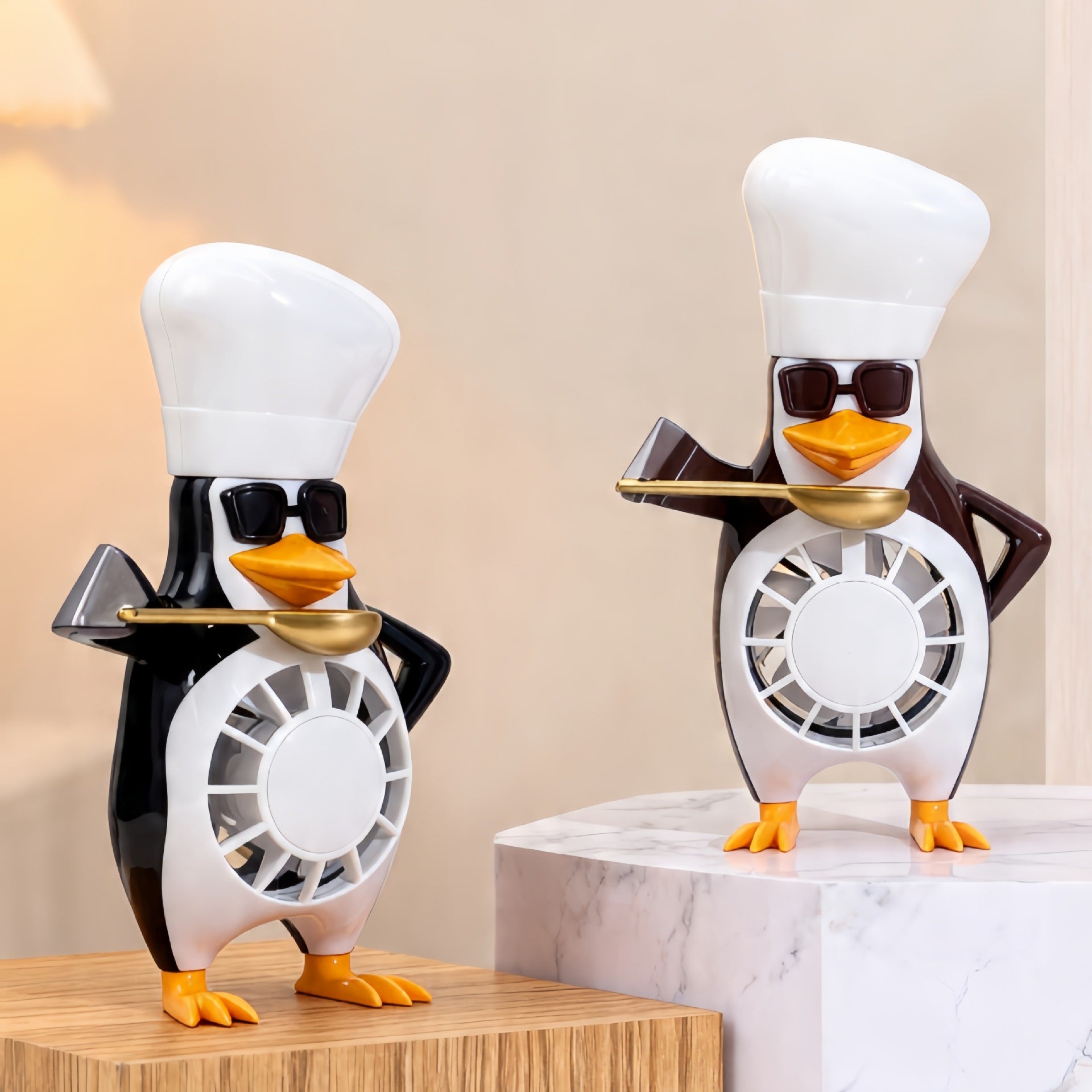 Bordsfläkt Modern Pingvindesign Justerbara Hastighetsinställningar 4