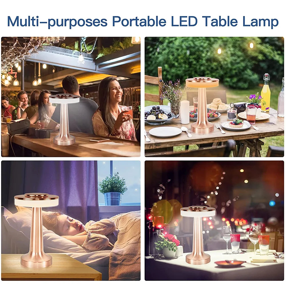 Bordslampa Bärbar LED med Klassisk Design och Dimbara Ljuslägen 5