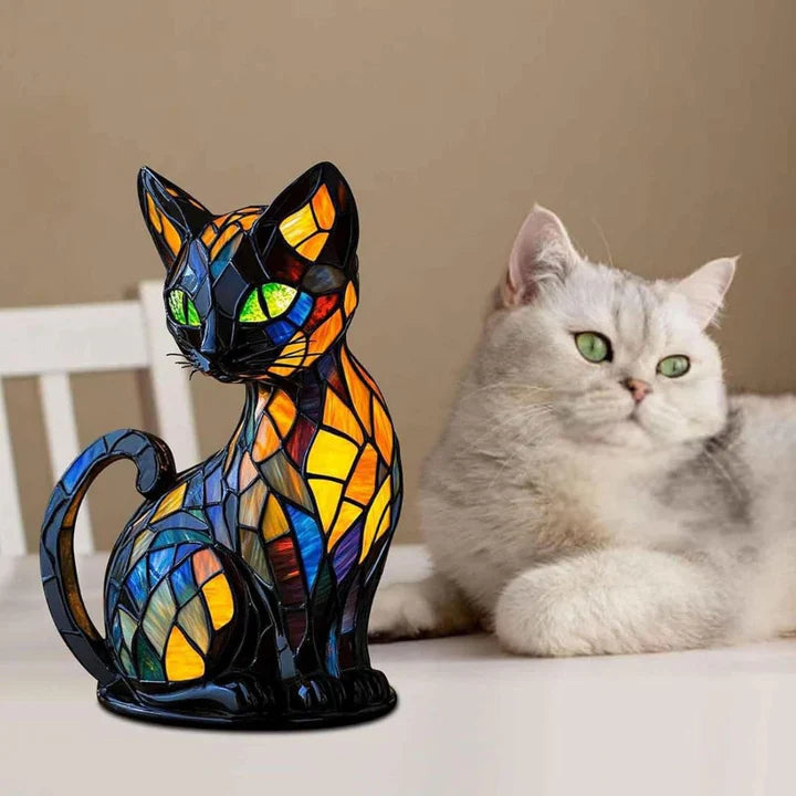 Bordslampa Katt Design Handgjord för Mysig Atmosfär