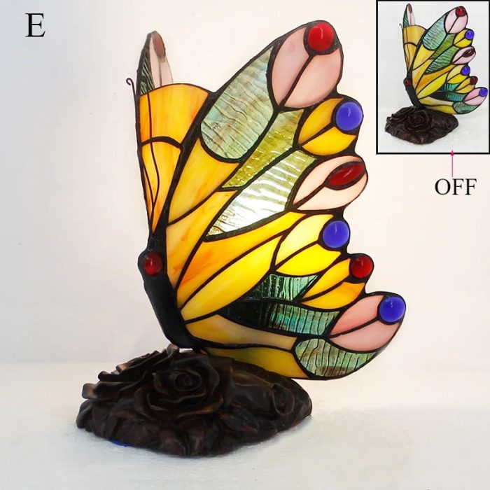 Bordslampa Med Fjärilsdesign Vintage Stil För Hemmet 7