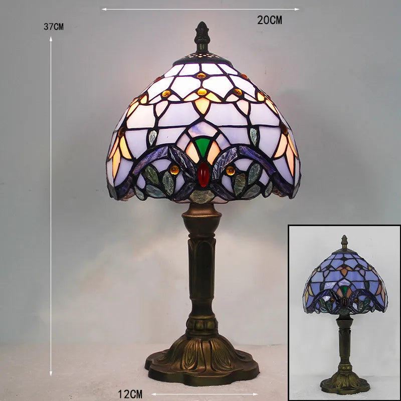 Bordslampa Tiffany med Färgspel Justerbar Svanhals 8