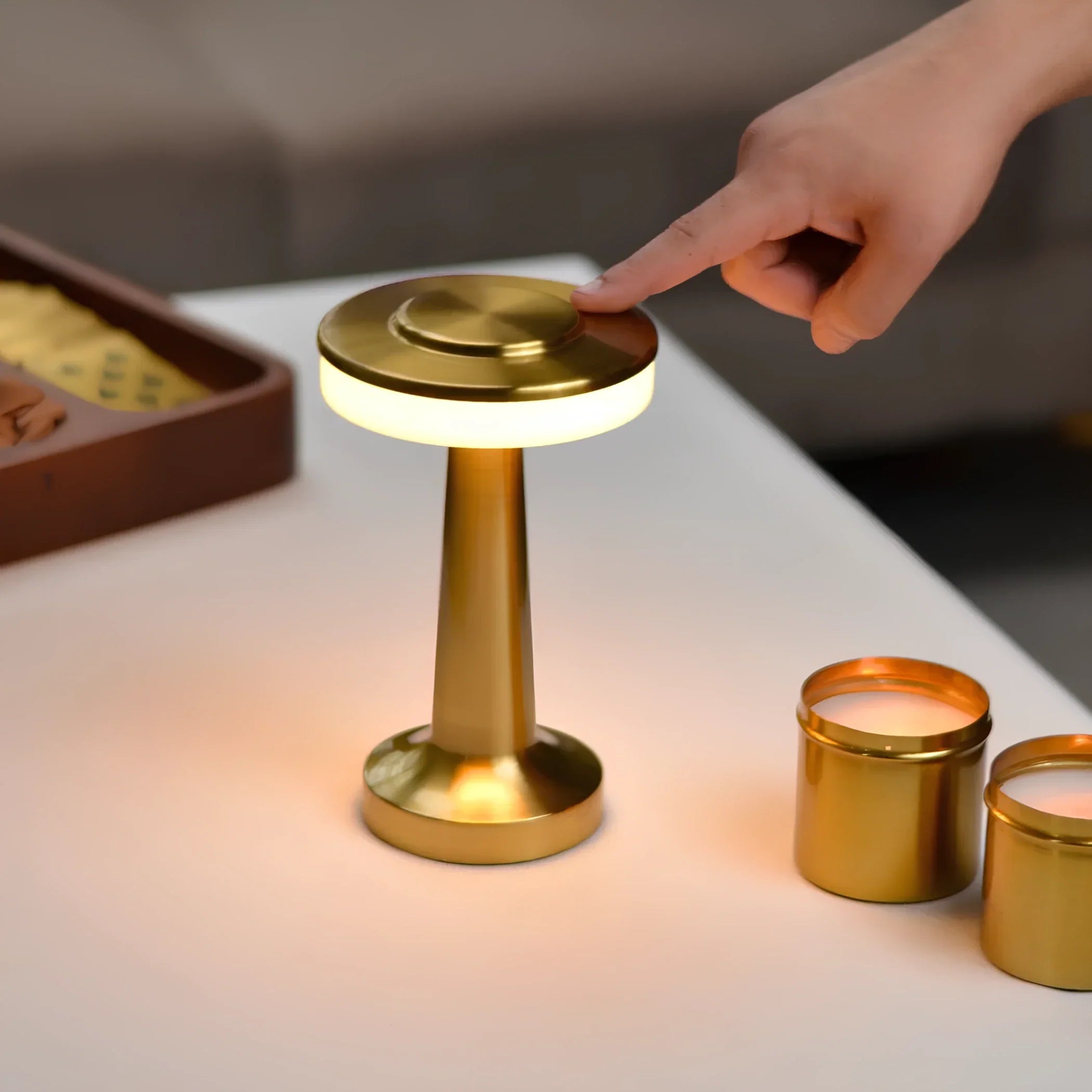 Bordslampa Trådlös Retro Dimbara Batteridriven Design för Hem och Arbetsplats 5