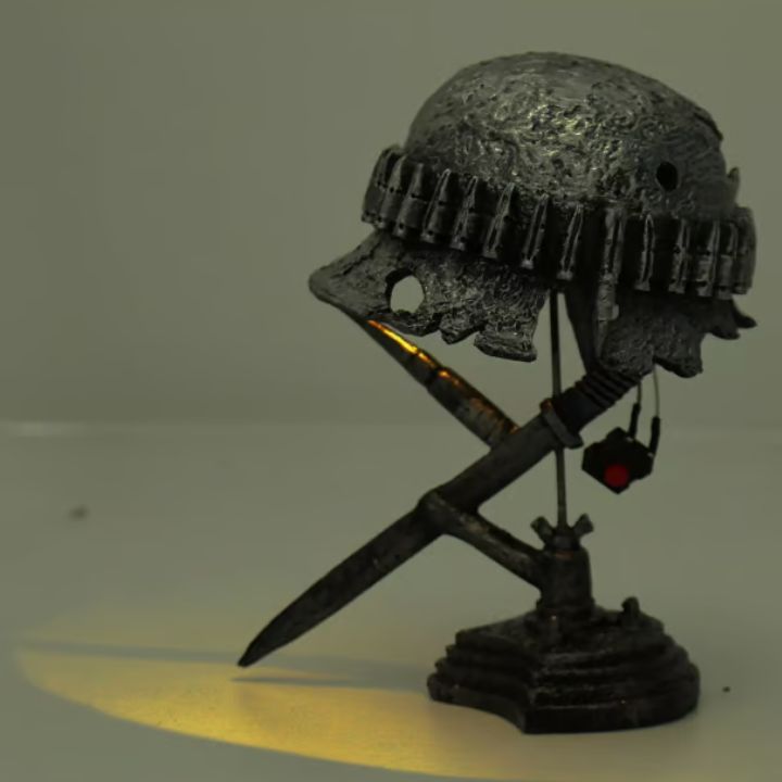 Bordslampa Vintage Stil Militärhjälm Design för Hemmet 7