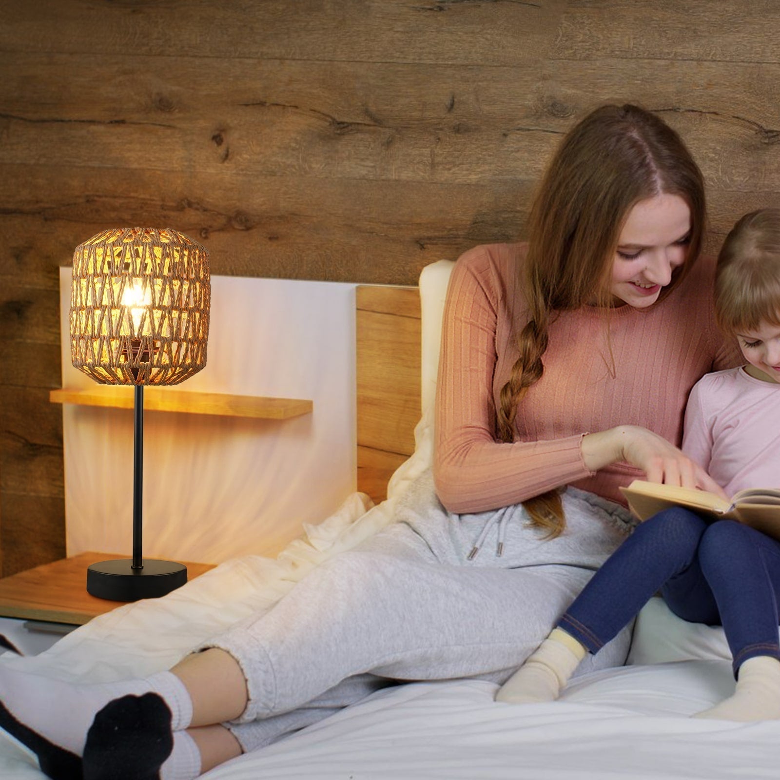 Bordslampa i Boho Stil med Dimmer och USB-port 2