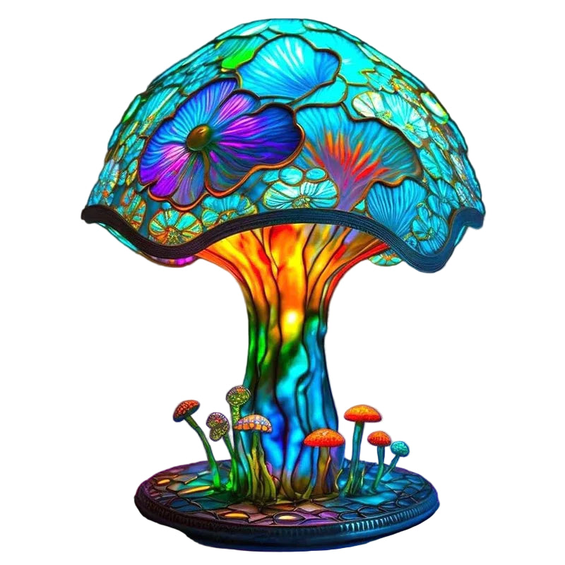 Bordslampa i Färgat Glas med Magisk Design 0