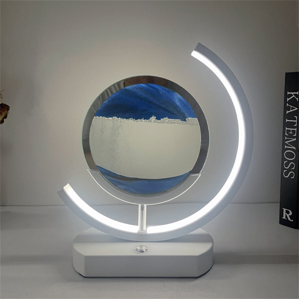 Bordslampa med 3D Flytande Sandkonst 0
