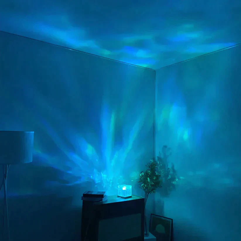 Bordslampa med Vattenslingor och Ljusvågor 1