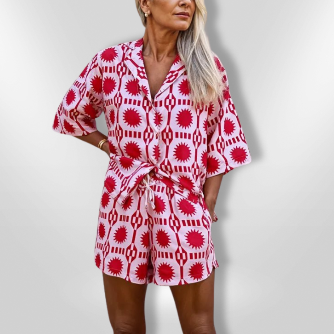 Dam 2-delat Set Sommarstil Lätt Material 3