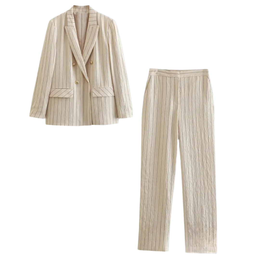 Dam Blazer Set med Byxor och Väster i Modern Stil 0