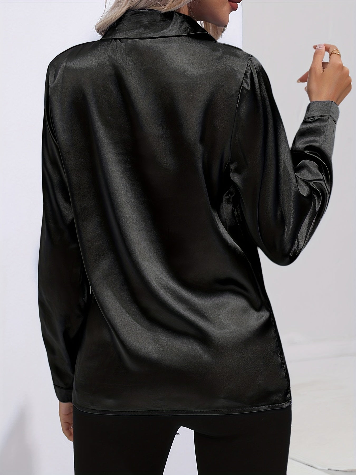 Dam Blus Klassisk Stil Mjuk Material 8