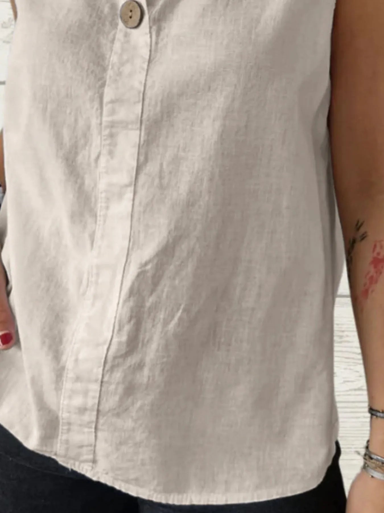 Dam Blus utan ärmar i Linne Casual 2