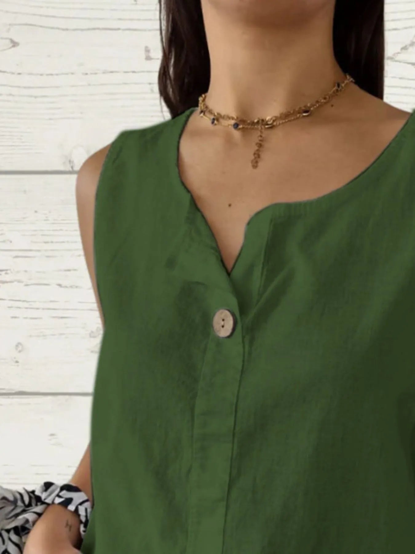 Dam Blus utan ärmar i Linne Casual 7