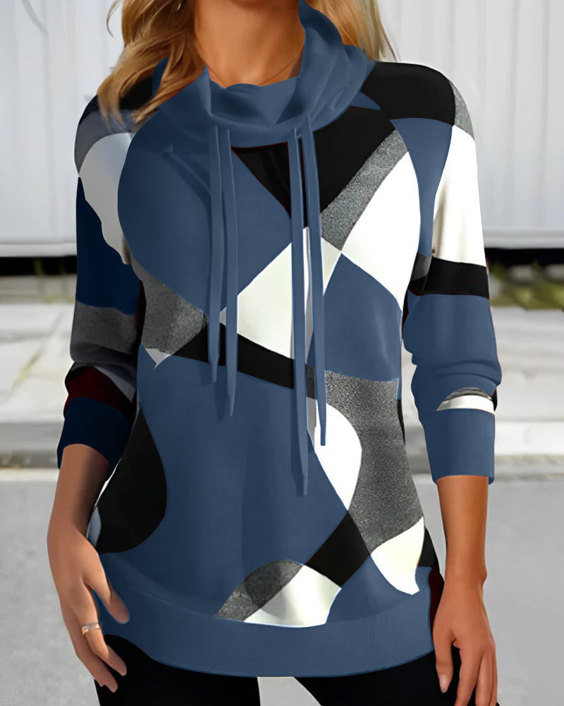 Dam Hoodie Geometrisk Design 1