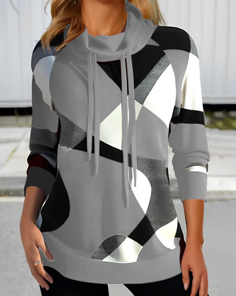 Dam Hoodie Geometrisk Design 2