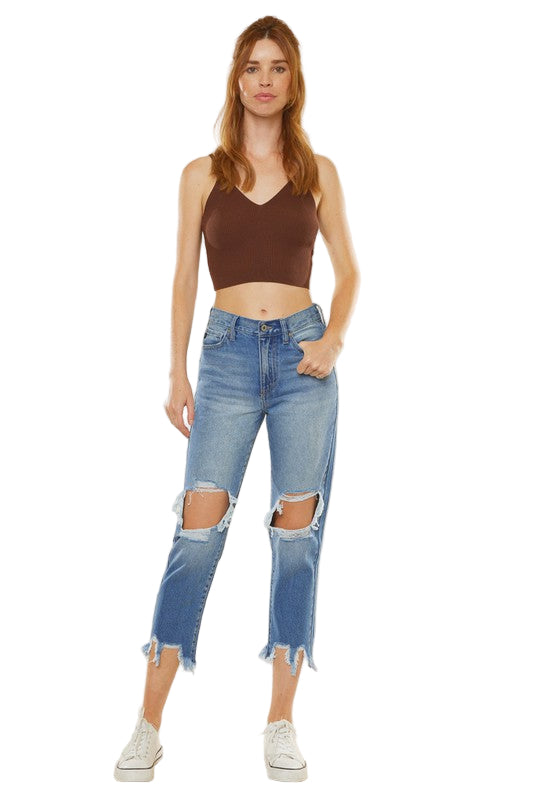 Dam Jeans Hög Midja Mom Fit Denim 0