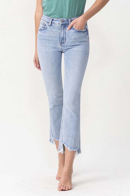 Dam Kick Flare Jeans Hög Midja Ljus Denim 1