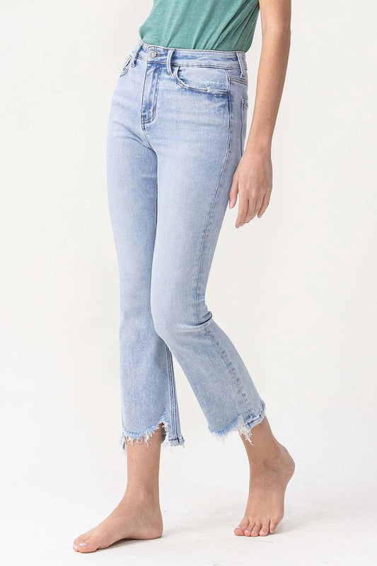 Dam Kick Flare Jeans Hög Midja Ljus Denim 3